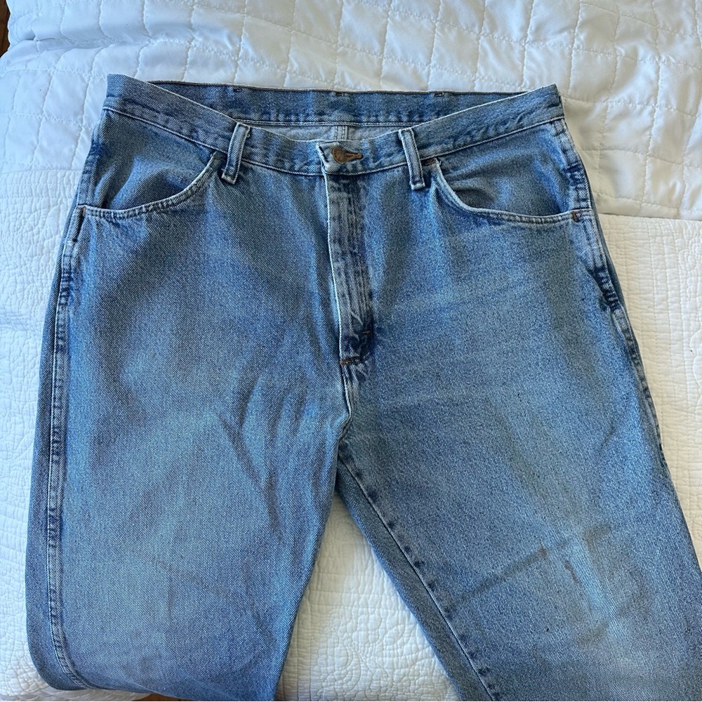Rustler Classic Men’s Straight Leg Blue Denim Jeans 36x39